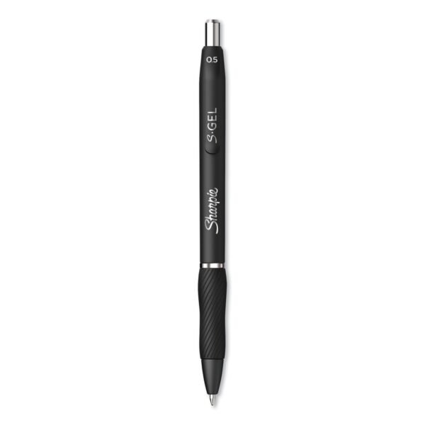 Sharpie S-Gel High-Performance Gel Pen, Retractable, Fine 0.5 mm, Black Ink, Black Barrel, Dozen (2096145)