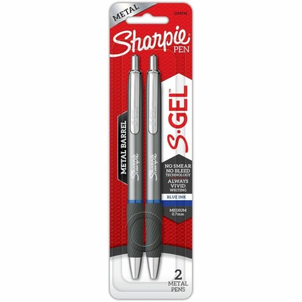 Sharpie S-Gel Pens 0.7 mm Bold Pen Point - Black Ink - Gunmetal Barrel - 2 / Pack (2194741)