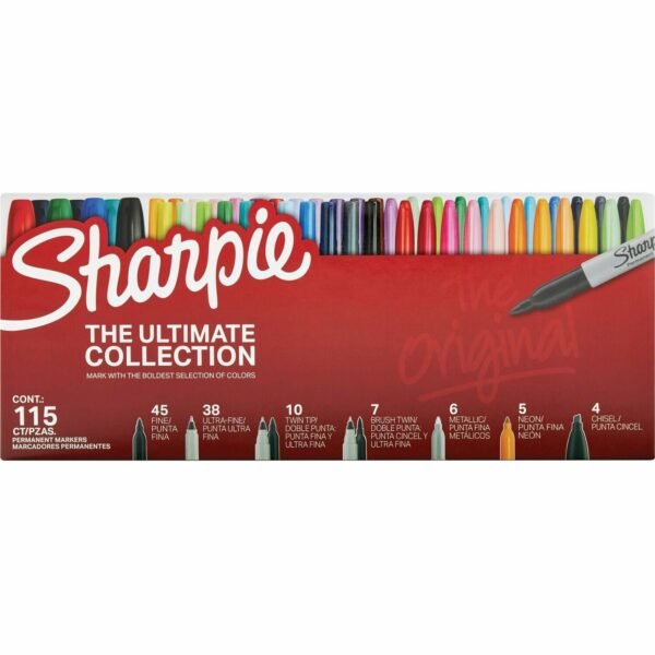 Sharpie Ultimate Permanent Marker Fine Marker Point - Assorted Ink - 115 / Box (2199819)
