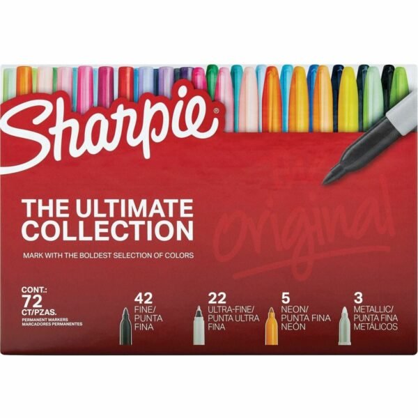 Sharpie Ultimate Permanent Marker Fine Marker Point - Assorted Ink - 72 / Box (2199816)