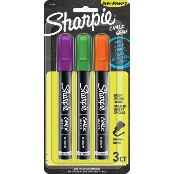 Sharpie Wet Erase Chalk Markers Chalk-based - Opaque Barrel - 3 / Pack (2103006)