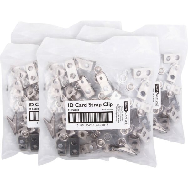 SICURIX ID Strap Clip Adapter 2.8" Length x 0.4" Width - for Badge - Pre-punched - Clear - 25/Pack - 4 / Box (68010BX)