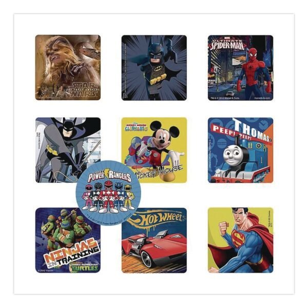 Smilemakers Cars, Trucks and Heroes Sticker Sampler Pack, Randomly Assorted Illustrations and Colors, 1,000/Box (2618382)