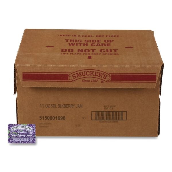 Smucker's Jelly/Jam Plastic Portion Control Cups, Blackberry, 0.5 oz Cup, 200/Carton (01698)