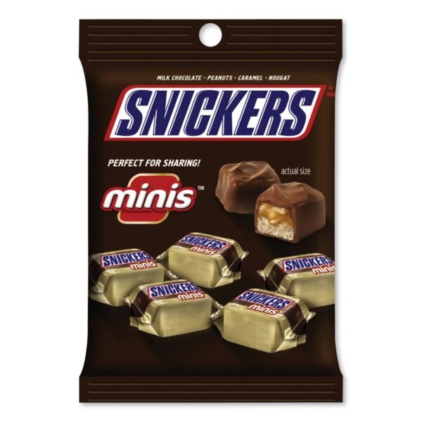 Snickers Minis Size Chocolate Bars, Milk Chocolate, 4.4 oz Pack, 12 Packs/Carton (MMM01502)