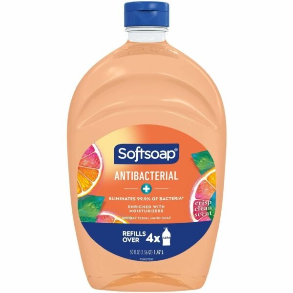 Softsoap Antibacterial Hand Soap Crisp Clean Scent - 1.56 quart - Bacteria Remover - Hand, Skin, Kitchen, Bathroom - Moisturizing - Antibacterial - Orange - Refillable,...