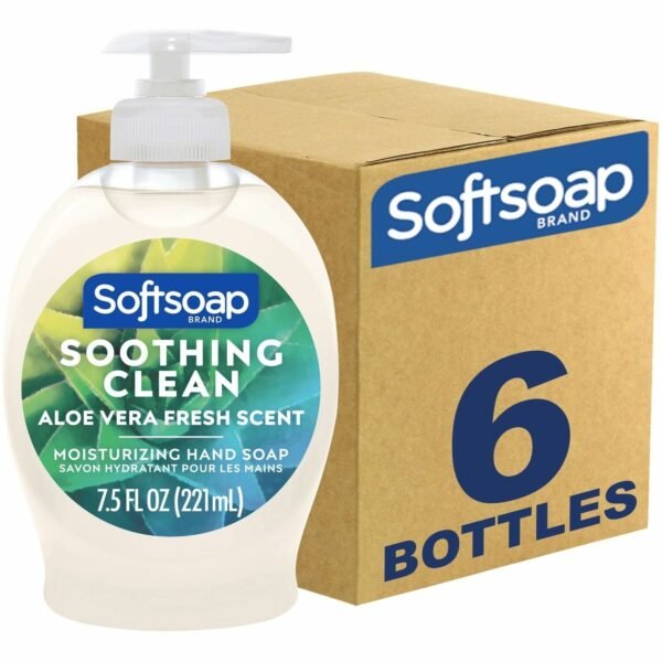 Softsoap Soothing Liquid Hand Soap Pump Aloe Vera Scent - 7.50 fl oz - Pump Bottle Dispenser - Bacteria Remover, Dirt Remover - Hand, Skin - Moisturizing - Pearl - Rich Lather,...