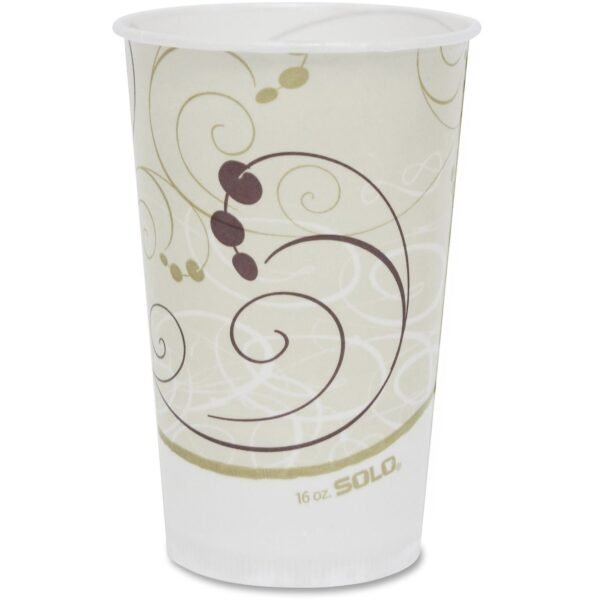 Solo 16 oz Symphony Waxed Paper Cold Cups 16 fl oz - White, Brown, Green - Paper - Cold Drink, Milk Shake, Smoothie - 50/Pack - 20 / Carton (RW16J8000CT)