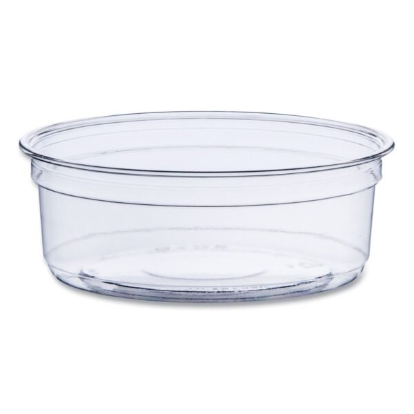 SOLO Bare Eco-Forward RPET Deli Containers, ProPlanet Seal, 8 oz, 4.6" Diameter x 1.8"h, Clear, Plastic, 500/Carton (DM8R)