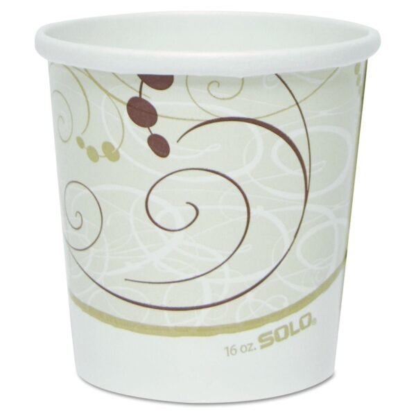 SOLO Flexstyle Double Poly Paper Containers, 16 oz, Symphony Design, Paper, 25/Pack, 20 Packs/Carton (H4165SYM)