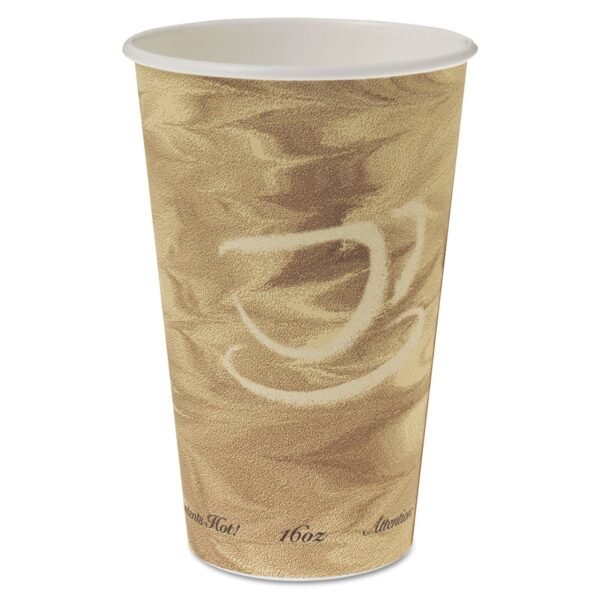 SOLO Mistique Hot Paper Cups, 16 oz, Brown, 50/Sleeve, 20 Sleeves/Carton (316MS)