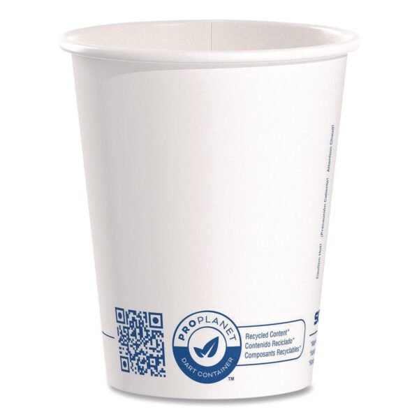 SOLO Recycled Content PCF Paper Hot Cups, ProPlanet Seal, 10 oz, White, 50/Pack (370RCPLANEPK)