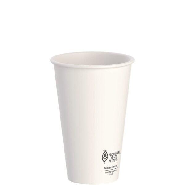 SOLO Thermoguard Insulated Paper Hot Cups, 16 oz, White Sustainable Forest Print, 600/Carton (DWTG16W)