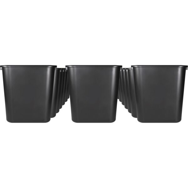 Sparco Rectangular Wastebasket 7 gal Capacity - Rectangular - 15" Height x 14.5" Width x 10.5" Depth - Polyethylene - Black - 24 / Carton (02160CT)