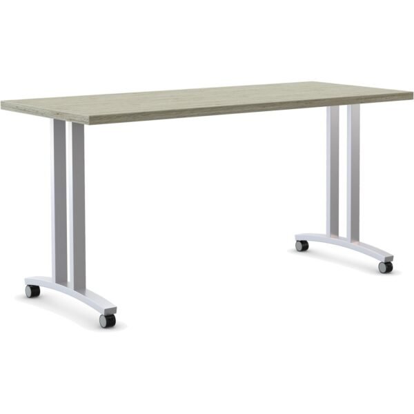 SpecialT Special-T Structure Series T-Leg Table Base Powder Coated T-shaped, Metallic Silver Base - 2 Legs - 112 lb Capacity - Assembly Required - 2 / Set (RS2T24C2)