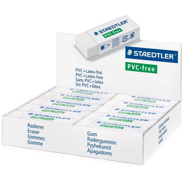 Staedtler PVC Free Eraser 2.6" Width x 0.5" Height x 0.9" Depth - 1 Each - Latex-free, Smudge-free, PVC-free (525B20)