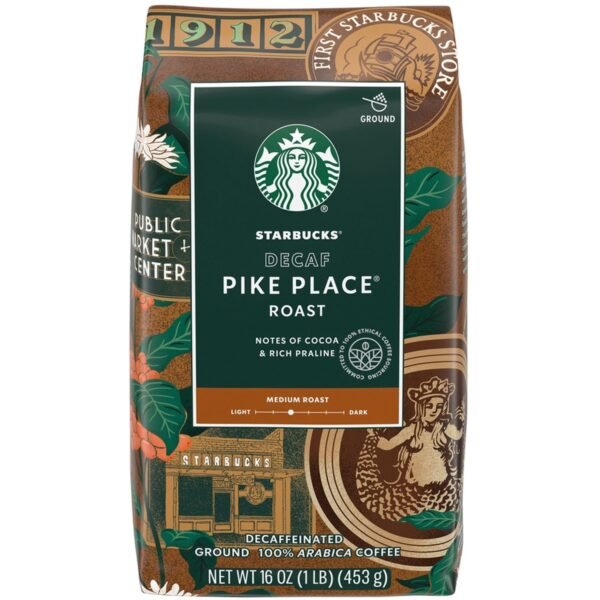 Starbucks Decaf Pike Place Coffee Medium - 16 oz - Pike Place - Decaffeinated - 1 Each (12411962)