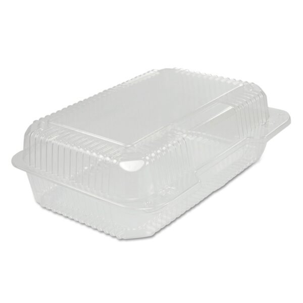 Staylock Clear Hinged Lid Containers, Oblong, 6.81 X 9.4 X 3.1, Plastic, 125/bag, 2/carton