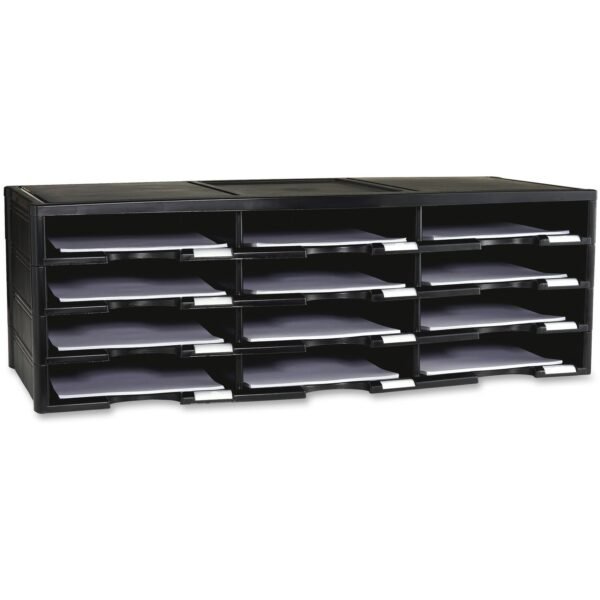 Storex 12-compartment Organizer 6000 x Sheet - 12 Compartment(s) - Compartment Size : 9.50" x 12" - 10.50" Height x 14.13" Width31.38" Length - 100% Recycled - Black -...