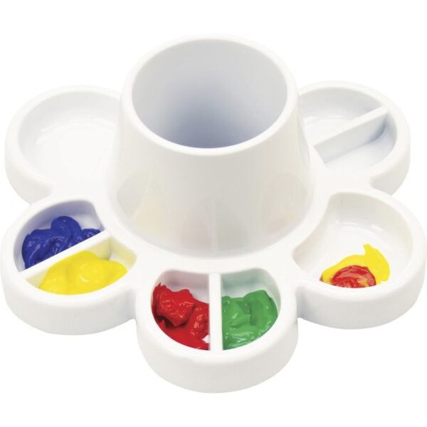 Storex Paint & Water Tray Paint, Water, Art Project - 6" Height x 8.30" Width x 8.30" Length - White - Plastic - 6 / Carton (00480E06C)