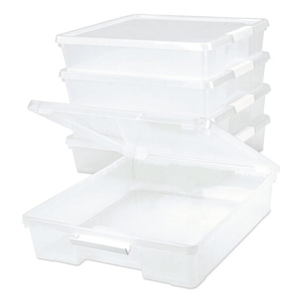 Storex Project Box, 12" x 12", Clear, 5/Pack (63209U05C)