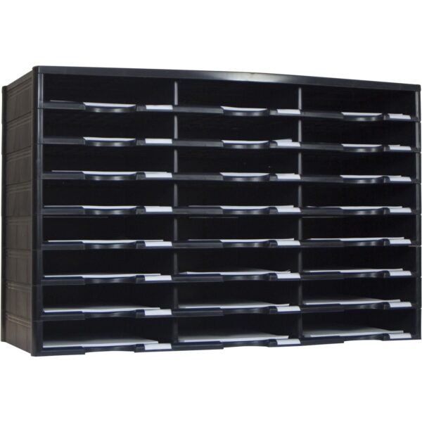 Storex Stackable Literature Sorter 12000 x Sheet - 24 Compartment(s) - Compartment Size : 9.50" x 12" - 20.50" Height x 14.13" Width31.38" Length - Gray - Plastic, Polystyrene -...