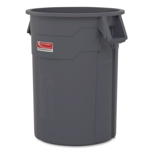 Suncast Commercial Injection Molded Utility Trash Can, 20 gal, Resin, Gray (TCU20)