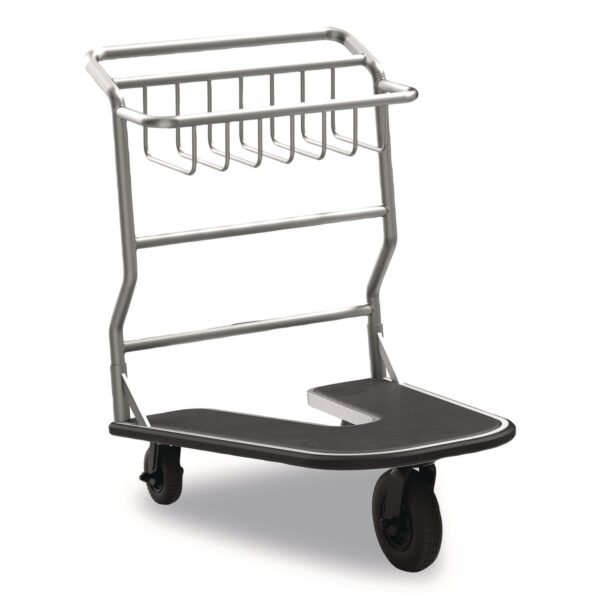 Suncast Commercial Nesting Luggage Cart with Rubber Platform, Capacity, 300 lb Capacity, 27 x 37 x 37.5, Silver/Black (MLCNR600)