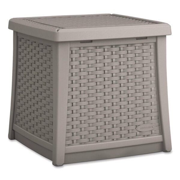 Suncast Elements End Table with Storage, Square, 18.75w x 18.75d x 18h, Dove Gray Top, Dove Gray Base (BMDB1310DG)