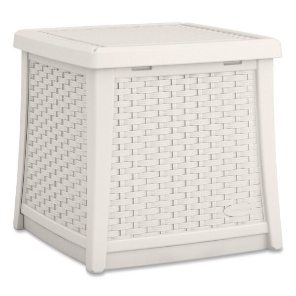Suncast Elements End Table with Storage, Square, 18.75w x 18.75d x 18h, Ice Cube Top, Ice Cube Base/Legs (BMDB1310CB)