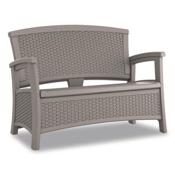 Suncast Elements Loveseat with Storage, 47" x 29.75" x 35.5", Dove Gray (BMWB5000DG)