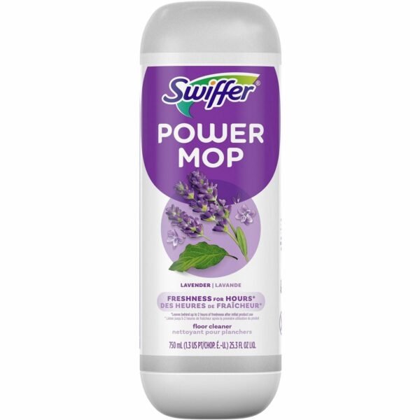 Swiffer PowerMop Floor Solution For Floor, Mopping - Aerosol - 25.30 oz (1.58 lb) - Lavender Scent - Quick Drying, Rinse-free - Purple - 1 Bottle (08421)
