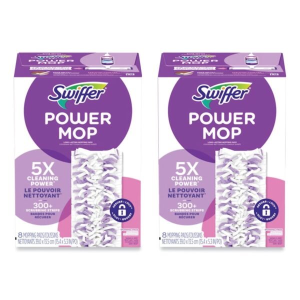 Swiffer PowerMop Mopping Pads, 15.4 x 5.3, 8/Box, 2 Boxes/Carton (08189)