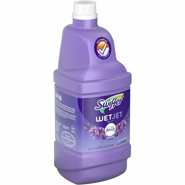 Swiffer WetJet Floor Cleaner For Floor, Multi Surface, Wood - Liquid - 42.2 fl oz (1.3 quart) - Lavender, Vanilla Scent - Quick Drying, Non-streaking, Phosphate-free - Purple -...
