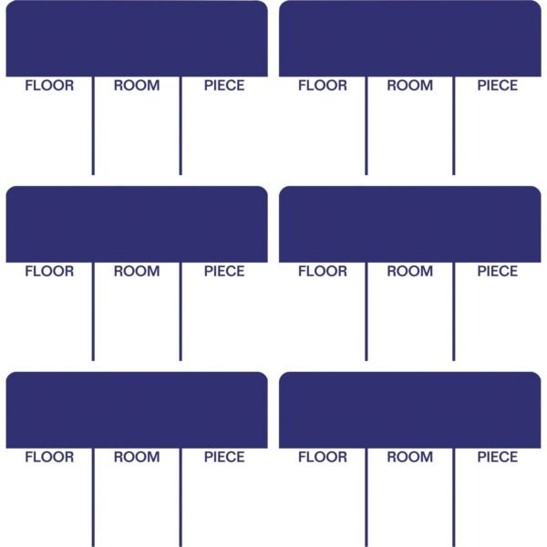 Tabbies Moving Labels 1/2" Height x 6 3/5" Width x 6 1/2" Length - Removable Adhesive - Blue - 86 / Pack (30601)