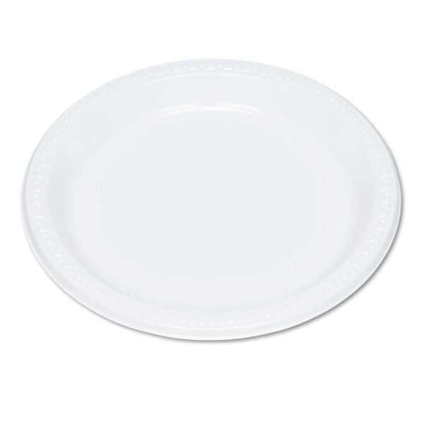 Tablemate Plastic Dinnerware, Plates, 9" dia, White, 500/Carton (9644WH)