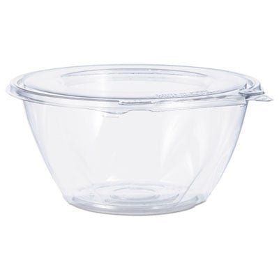 Tamper-Resistant, Tamper-Evident Bowls with Flat Lid, 32 oz, 7" Diameter x 3.2"h, Clear, Plastic, 150/Carton