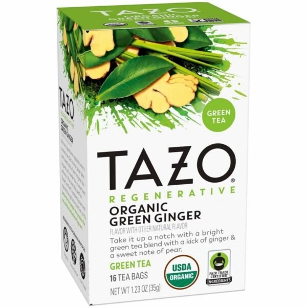 Tazo Regenerative Organic Green Ginger Green Tea Bag Green Tea - Organic - 16 / Box (00356)