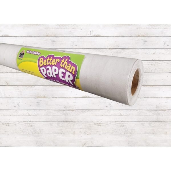 Teacher Created Resources Bulletin Board Roll Bulletin Board, Poster, Student - 12 ft Height x 48" Width - White Shiplap - Fabric - 1 Roll (77498)