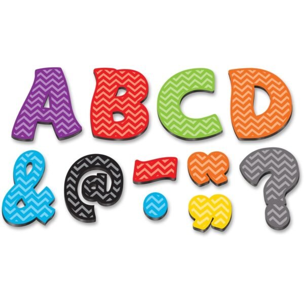 Teacher Created Resources Chevron 3" Magnetic Letters Learning Theme/Subject - 67 x Letter Shape - Magnetic - Chevron - Durable, Damage Resistant - 0.10" Height x 3" Width x 3"...