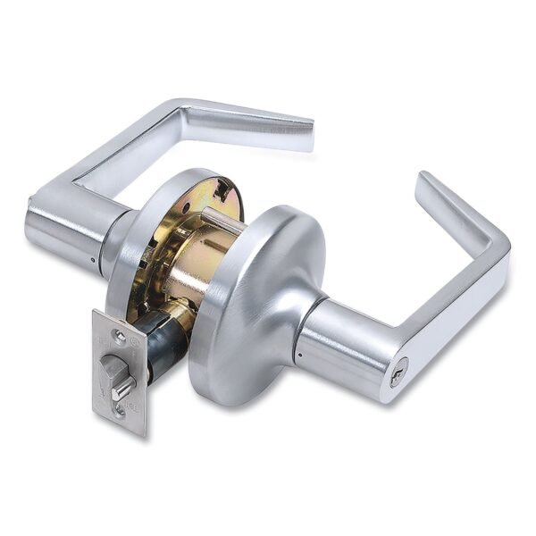 Tell Heavy Duty Commercial Entry Lever Lockset, Satin Chrome Finish (CL100150)