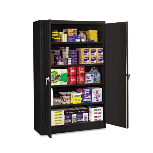 Tennsco Assembled Jumbo Steel Storage Cabinet, 48w x 24d x 78h, Black (J2478SUBK)