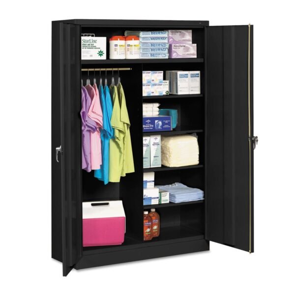 Tennsco Jumbo Combination Steel Storage Cabinet, 48w x 24d x 78h, Black (J2478SUCBK)