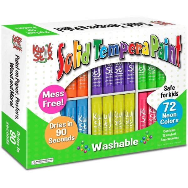 The Pencil Grip Kwik Stix Neon Solid Tempera Paint Assorted Neon - 72 / Box (626)