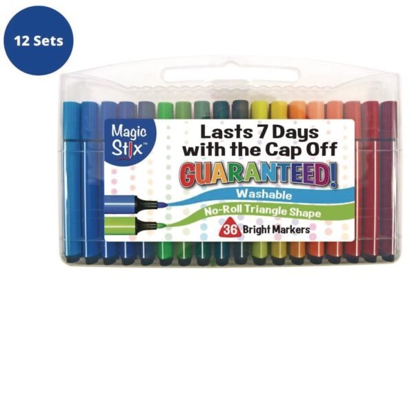 The Pencil Grip Magic Tri Stix Set, 36 Assorted Colors, 36/Set, 12 Sets/Carton (39912)