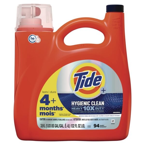 Tide® Hygienic Heavy Duty Liquid Laundry Detergent, 132 oz, 4 Bottles (12216)