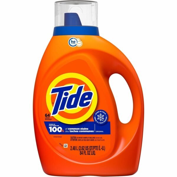Tide Liquid Laundry Detergent For Laundry, Washing Machine - Liquid - 84 fl oz (2.6 quart) - Original Scent - Phosphate-free - Orange - 1 Bottle (12110)