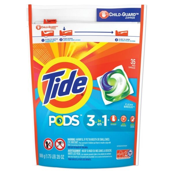 Tide® Pods Laundry Detergent, Clean Breeze, 35 Pods, 4 Packs (93126CT)