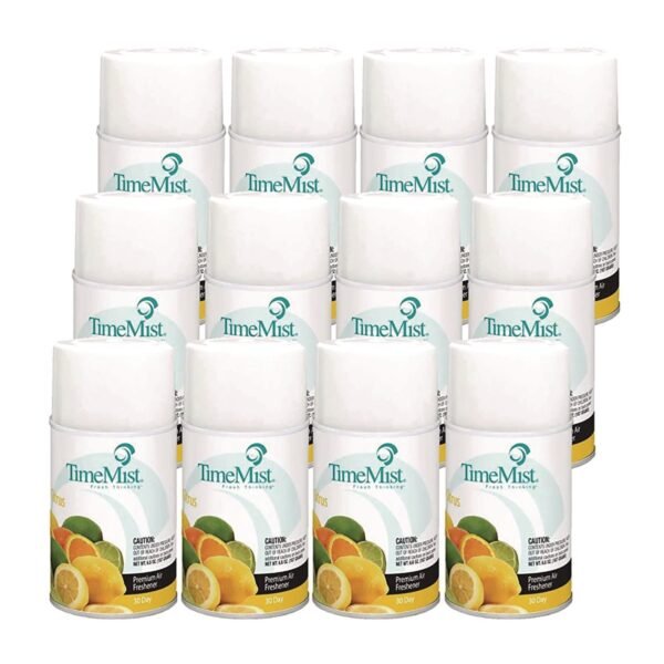 TimeMist Premium Metered Air Freshener Refill, Citrus, 6.6 oz Aerosol Spray, 12/Carton (1042781)