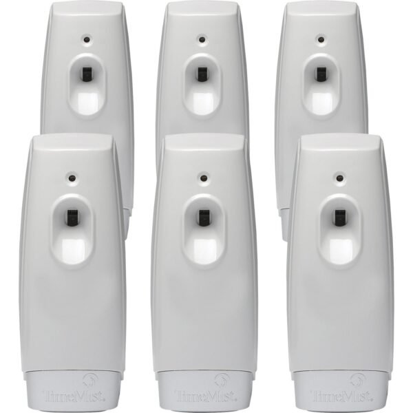 TimeMist Settings Air Freshener Dispenser 0.13 Hour, 0.25 Hour, 0.50 Hour - 30 Day Refill Life - 2 x AA Battery - 6 / Carton - White (1047809CT)